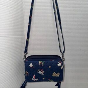 Vera Bradley Navy Crossbody Bag with Whimsical Print